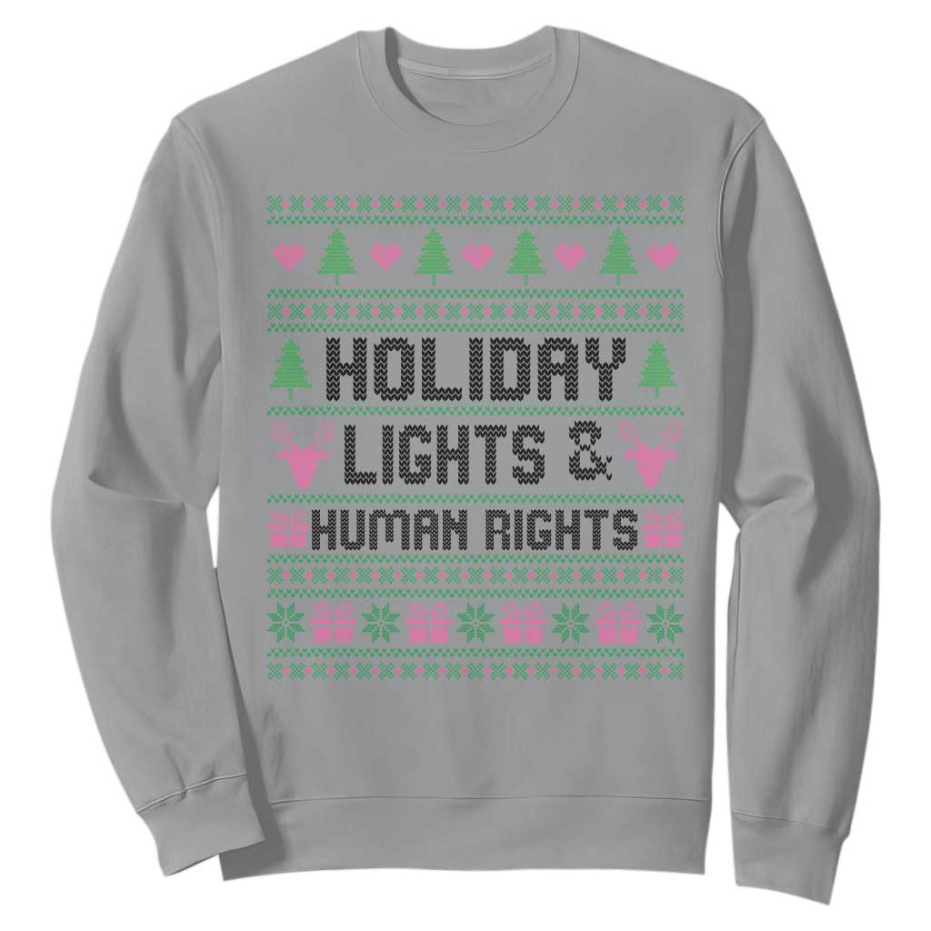 Christmas Lights For Human Rights Sweatshirt Equality Supporter Gift TS12 Sport Gray Print Your Wear