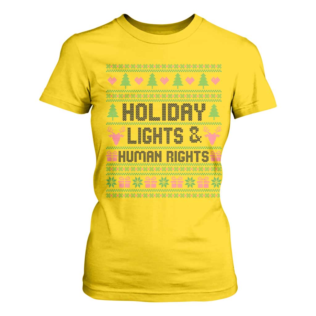 Christmas Lights For Human Rights T Shirt For Women Equality Supporter Gift TS12 Daisy Print Your Wear
