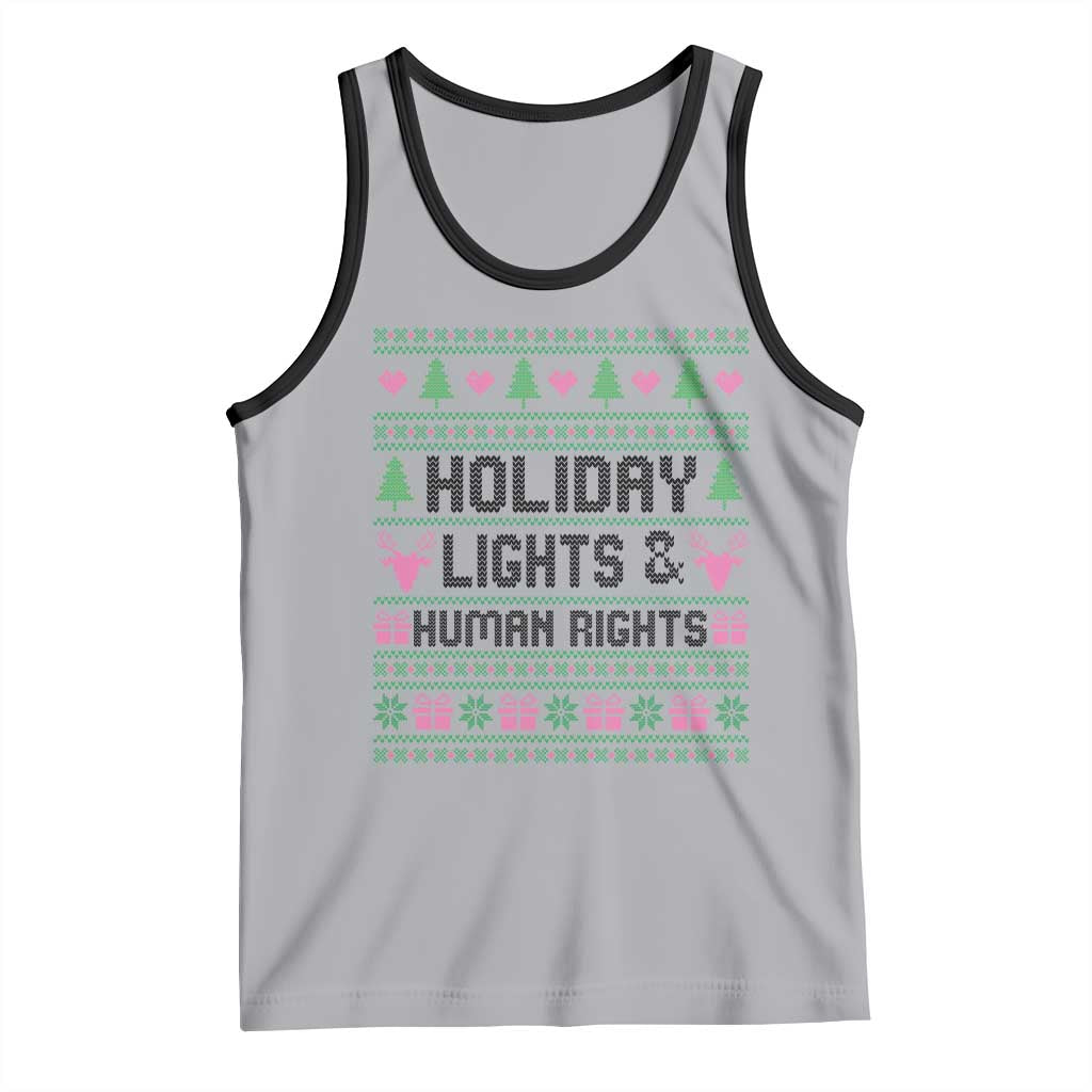 Christmas Lights For Human Rights Tank Top Equality Supporter Gift TS12 Athletic Heather Black Print Your Wear