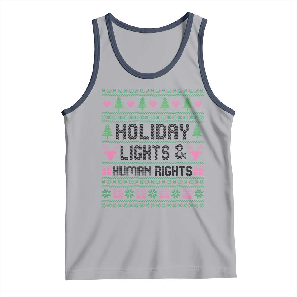 Christmas Lights For Human Rights Tank Top Equality Supporter Gift TS12 Athletic Heather Navy Print Your Wear