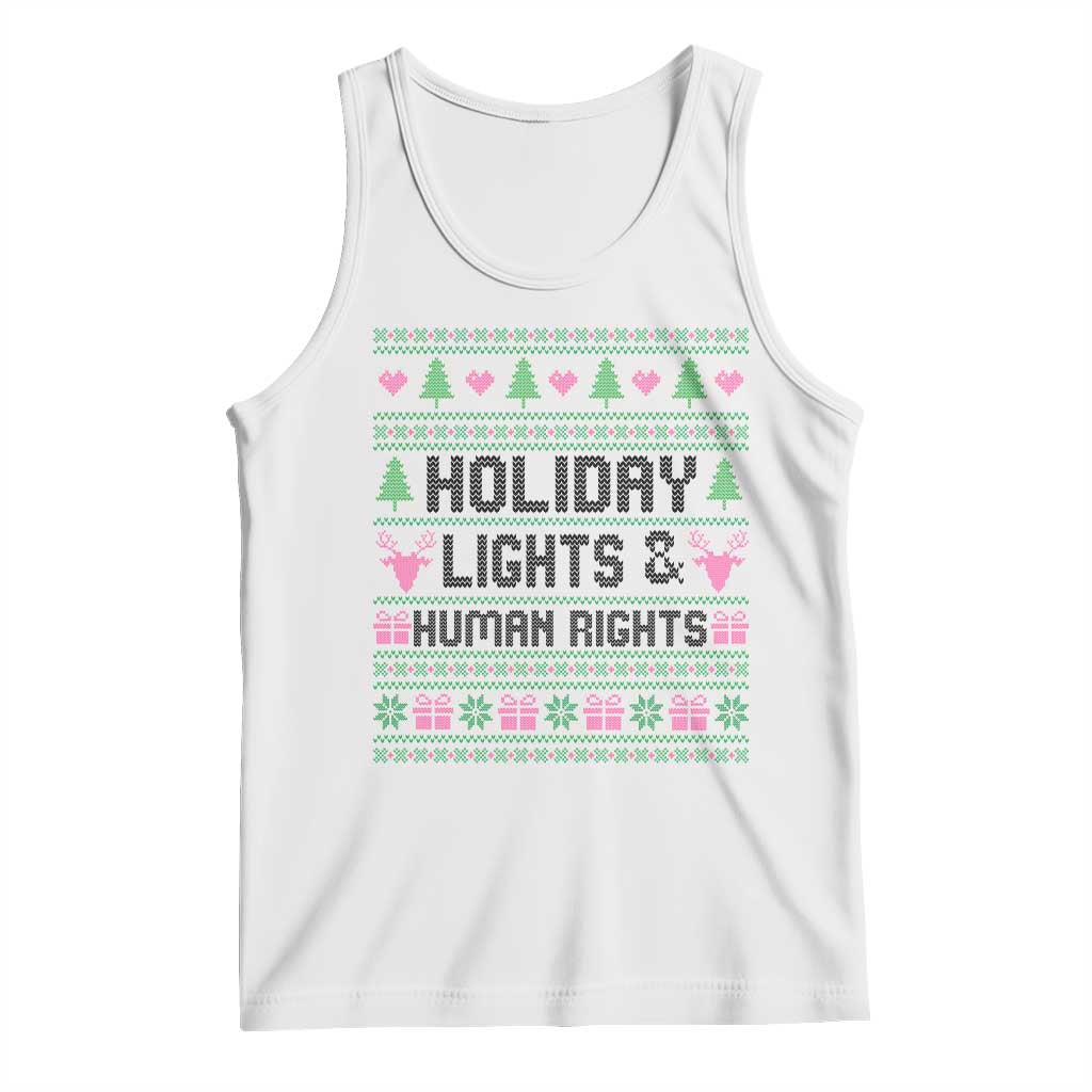 Christmas Lights For Human Rights Tank Top Equality Supporter Gift TS12 White Print Your Wear