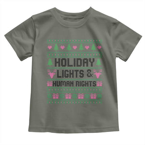 Christmas Lights For Human Rights Toddler T Shirt Equality Supporter Gift TS12 Military Green Print Your Wear