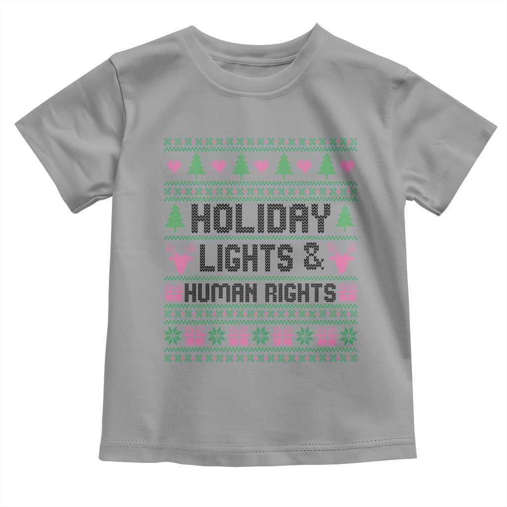Christmas Lights For Human Rights Toddler T Shirt Equality Supporter Gift TS12 Sport Gray Print Your Wear