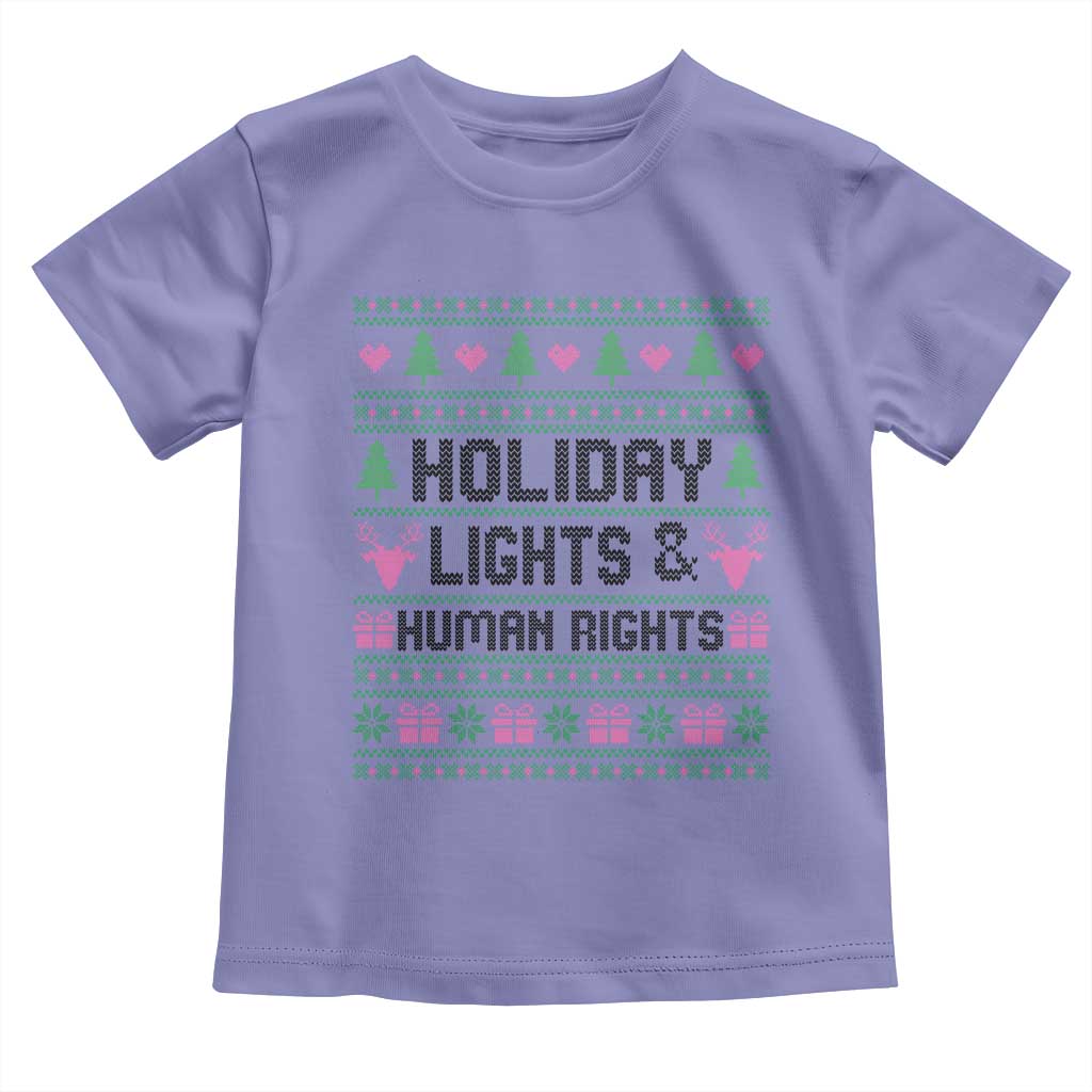 Christmas Lights For Human Rights Toddler T Shirt Equality Supporter Gift TS12 Violet Print Your Wear