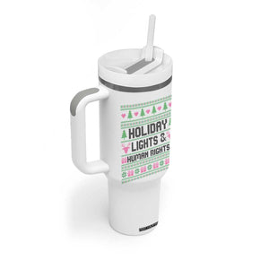 Christmas Lights For Human Rights Tumbler With Handle Equality Supporter Gift TS12 Print Your Wear