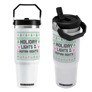 Christmas Lights For Human Rights Flip Straw Tumbler Equality Supporter Gift TS12 One Size: 30 oz White Print Your Wear