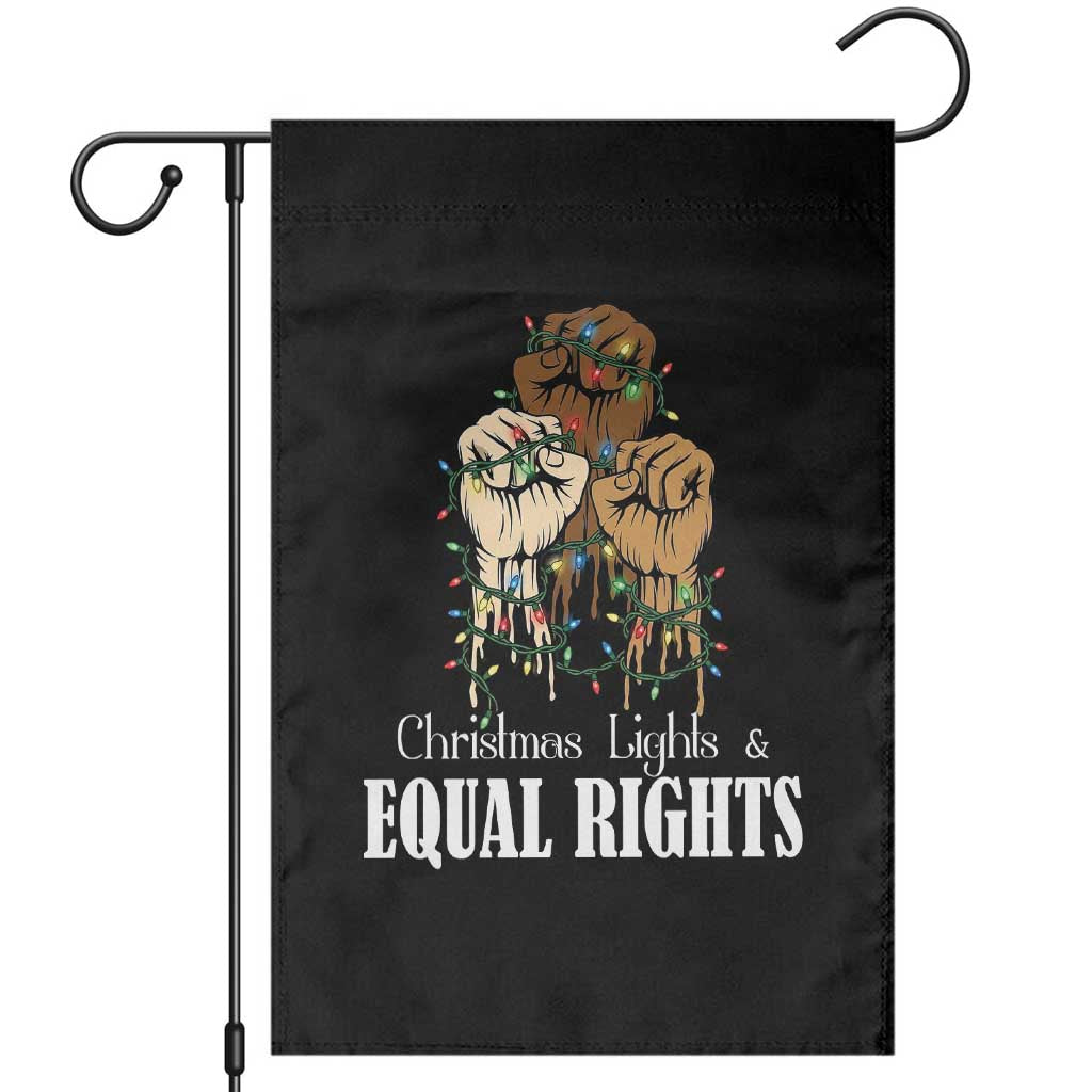 Christmas Lights And Equal Rights Garden Flag Diversity Xmas Gift TS12 Black Print Your Wear