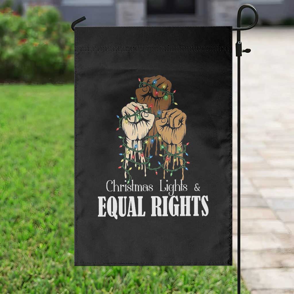 Christmas Lights And Equal Rights Garden Flag Diversity Xmas Gift TS12 Print Your Wear
