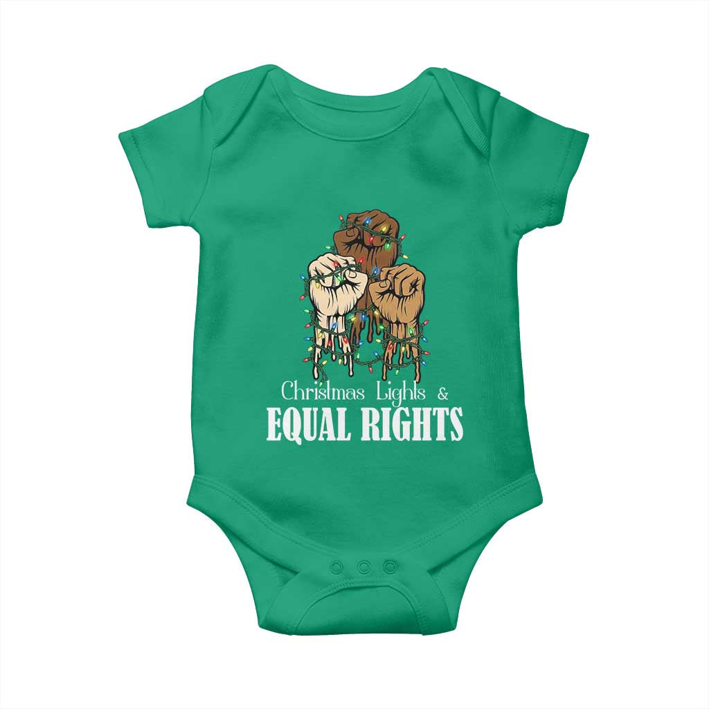 Christmas Lights And Equal Rights Baby Onesie Diversity Xmas Gift TS12 Irish Green Print Your Wear