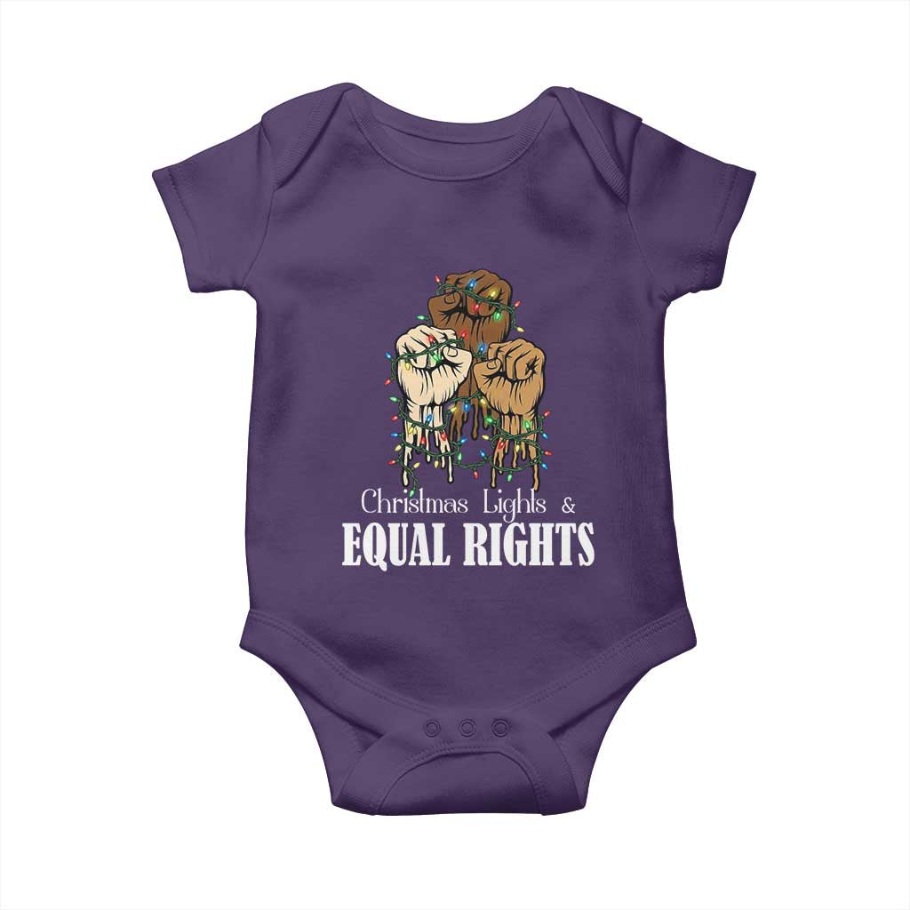 Christmas Lights And Equal Rights Baby Onesie Diversity Xmas Gift TS12 Purple Print Your Wear