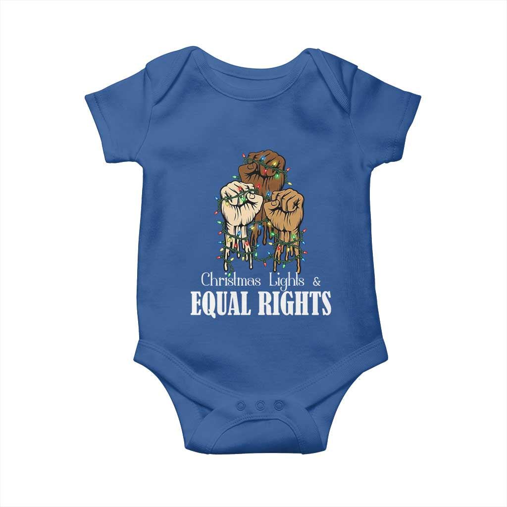 Christmas Lights And Equal Rights Baby Onesie Diversity Xmas Gift TS12 Royal Blue Print Your Wear