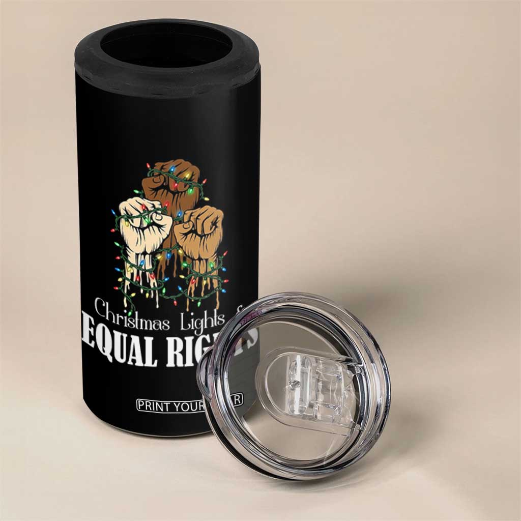 Christmas Lights And Equal Rights 4 in 1 Can Cooler Tumbler Diversity Xmas Gift TS12 Print Your Wear
