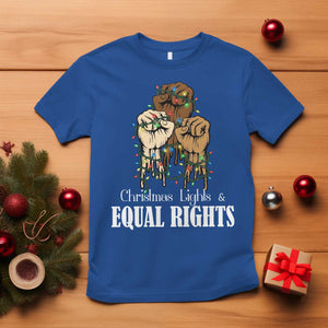 Christmas Lights And Equal Rights T Shirt Diversity Xmas Gift TS12 Royal Blue Print Your Wear