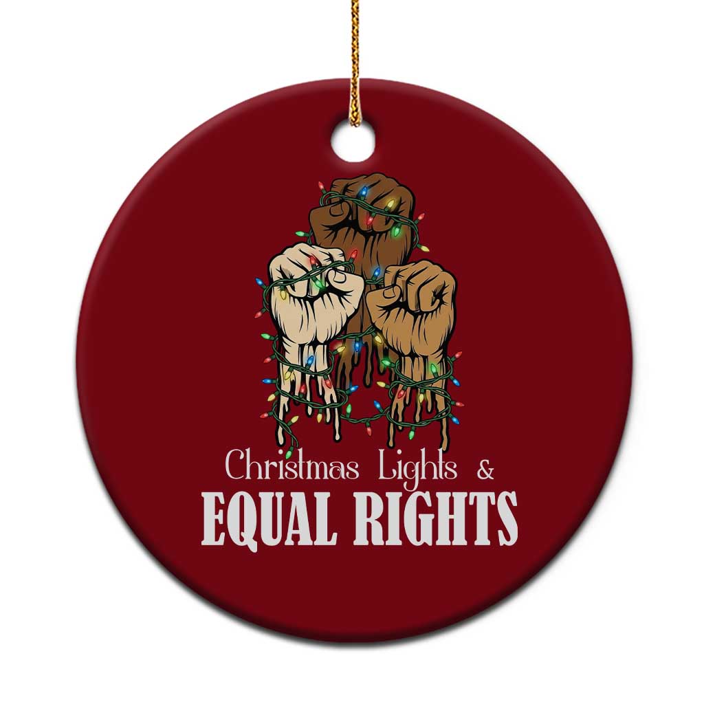 Christmas Lights And Equal Rights Ceramic Ornament Diversity Xmas Gift TS12 1pc Red Print Your Wear