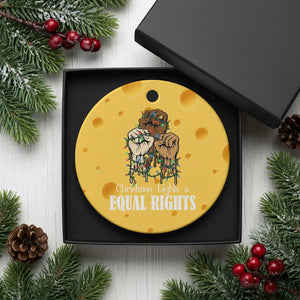 Christmas Lights And Equal Rights Ceramic Ornament Diversity Xmas Gift TS12 1pc Yellow Cheese Print Your Wear