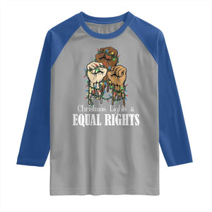 Christmas Lights And Equal Rights Raglan Shirt Diversity Xmas Gift TS12 Sport Gray Royal Print Your Wear