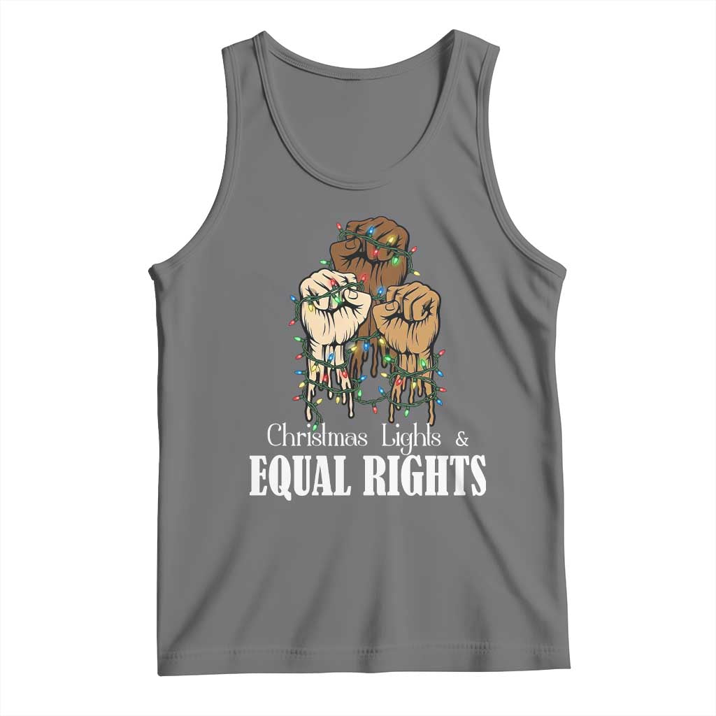 Christmas Lights And Equal Rights Tank Top Diversity Xmas Gift TS12 Black Heather Print Your Wear
