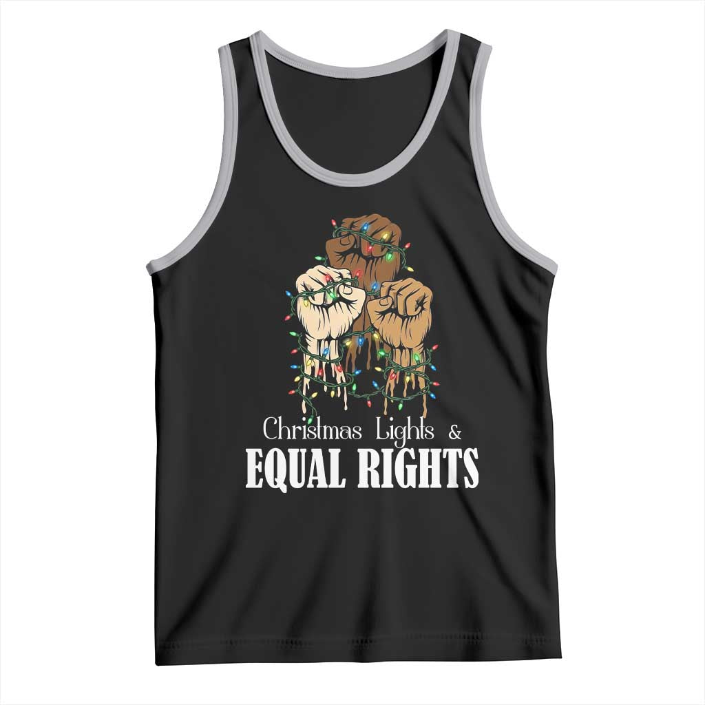 Christmas Lights And Equal Rights Tank Top Diversity Xmas Gift TS12 Black Athletic Heather Print Your Wear