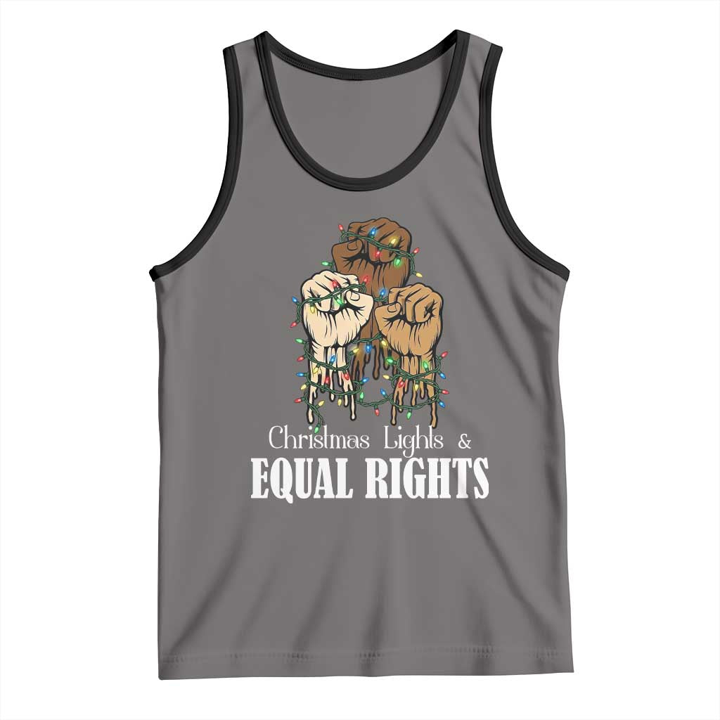 Christmas Lights And Equal Rights Tank Top Diversity Xmas Gift TS12 Deep Heather Black Print Your Wear