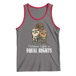 Christmas Lights And Equal Rights Tank Top Diversity Xmas Gift TS12 Deep Heather Red Print Your Wear