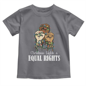 Christmas Lights And Equal Rights Toddler T Shirt Diversity Xmas Gift TS12 Charcoal Print Your Wear