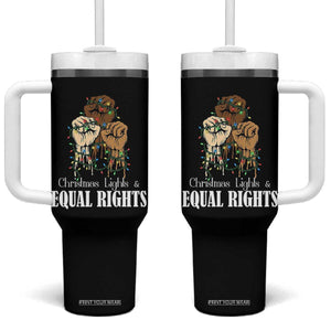 Christmas Lights And Equal Rights Tumbler With Handle Diversity Xmas Gift TS12 One Size: 40 oz Black Print Your Wear