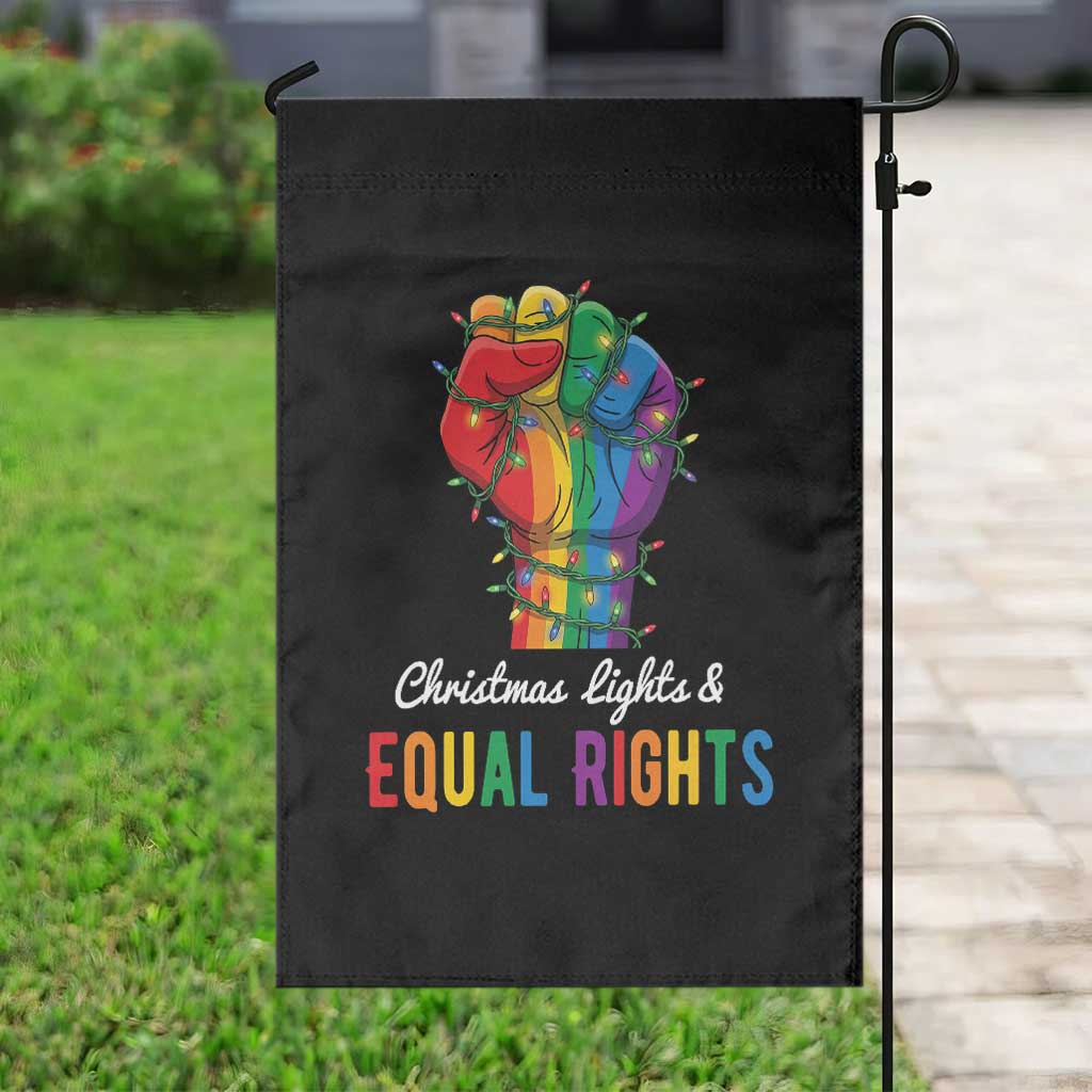 Christmas Lights Equal Rights Garden Flag LGBT Hands Supporter Gift TS12 Print Your Wear