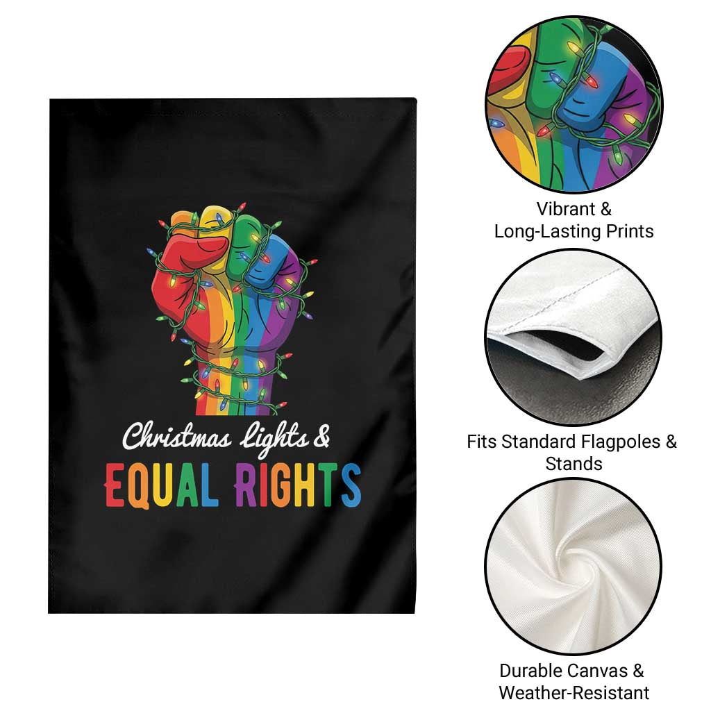 Christmas Lights Equal Rights Garden Flag LGBT Hands Supporter Gift TS12 Print Your Wear