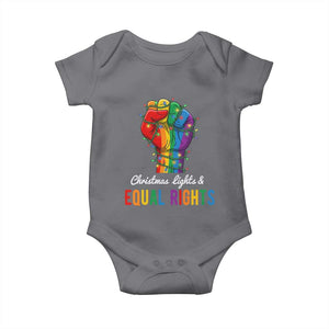 Christmas Lights Equal Rights Baby Onesie LGBT Hands Supporter Gift TS12 Charcoal Print Your Wear