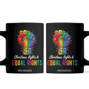 Christmas Lights Equal Rights Coffee Mug LGBT Hands Supporter Gift TS12 Black Print Your Wear