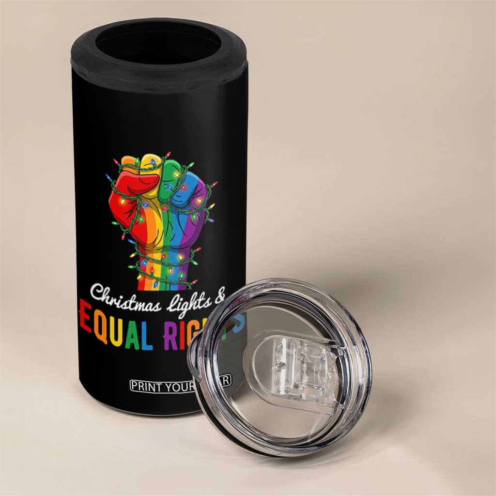 Christmas Lights Equal Rights 4 in 1 Can Cooler Tumbler LGBT Hands Supporter Gift TS12 Print Your Wear