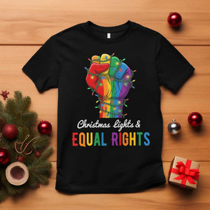 Christmas Lights Equal Rights T Shirt LGBT Hands Supporter Gift TS12 Black Print Your Wear