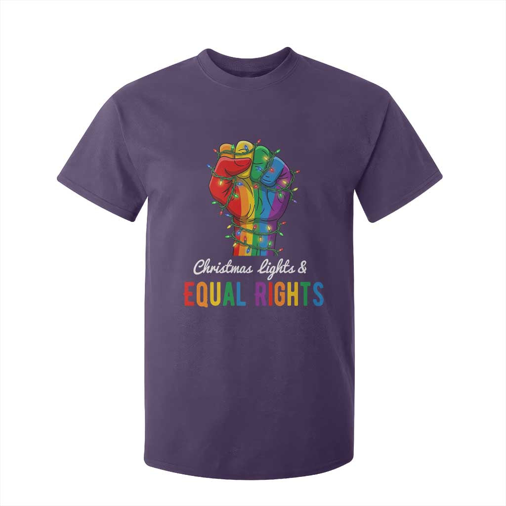 Christmas Lights Equal Rights T Shirt For Kid LGBT Hands Supporter Gift TS12 Purple Print Your Wear