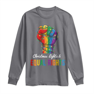 Christmas Lights Equal Rights Long Sleeve Shirt LGBT Hands Supporter Gift TS12 Charcoal Print Your Wear