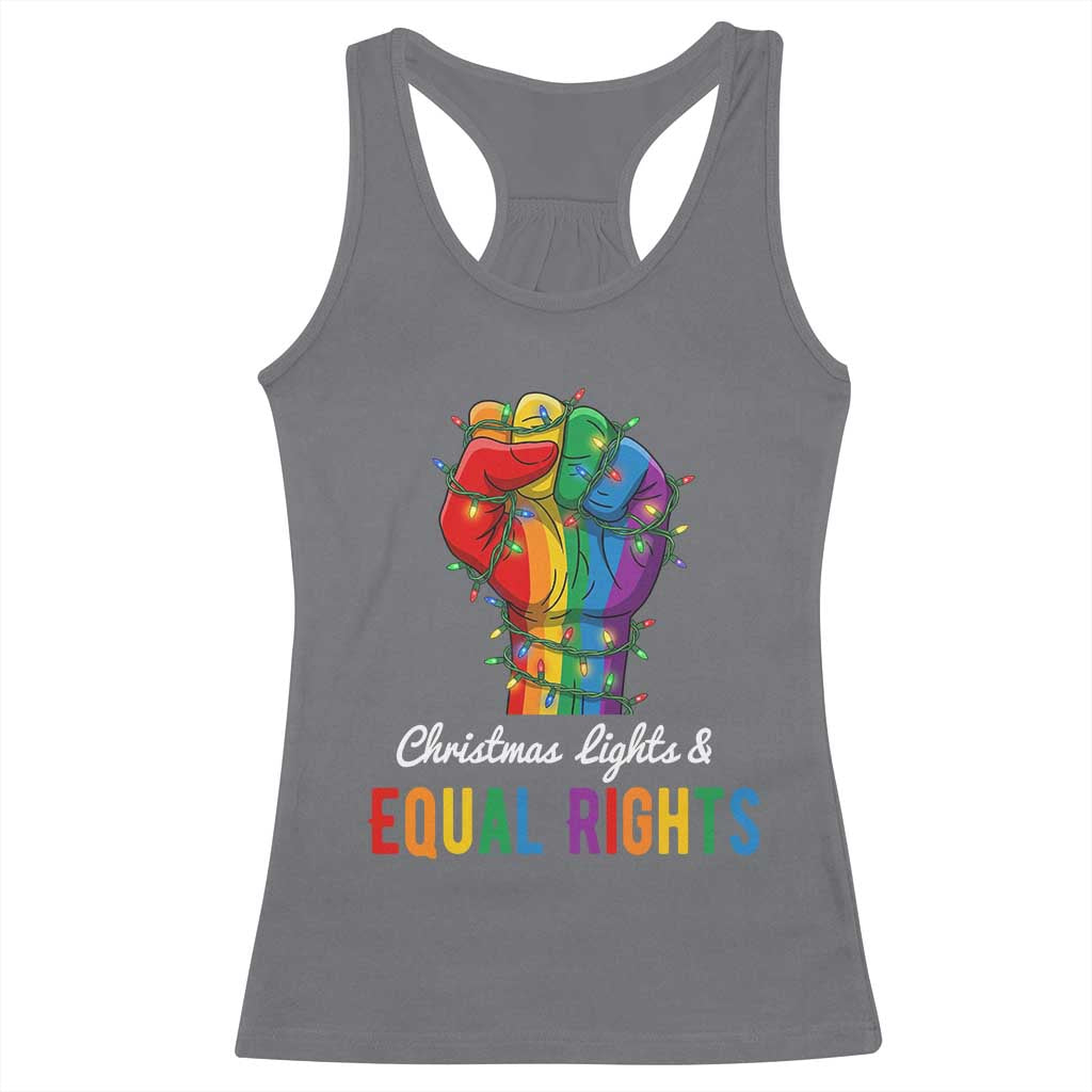 Christmas Lights Equal Rights Racerback Tank Top LGBT Hands Supporter Gift TS12 Charcoal Print Your Wear
