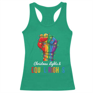 Christmas Lights Equal Rights Racerback Tank Top LGBT Hands Supporter Gift TS12 Irish Green Print Your Wear