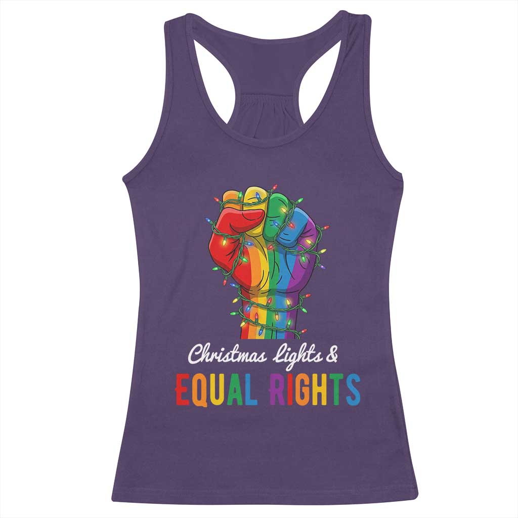 Christmas Lights Equal Rights Racerback Tank Top LGBT Hands Supporter Gift TS12 Purple Print Your Wear