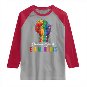 Christmas Lights Equal Rights Raglan Shirt LGBT Hands Supporter Gift TS12 Sport Gray Red Print Your Wear