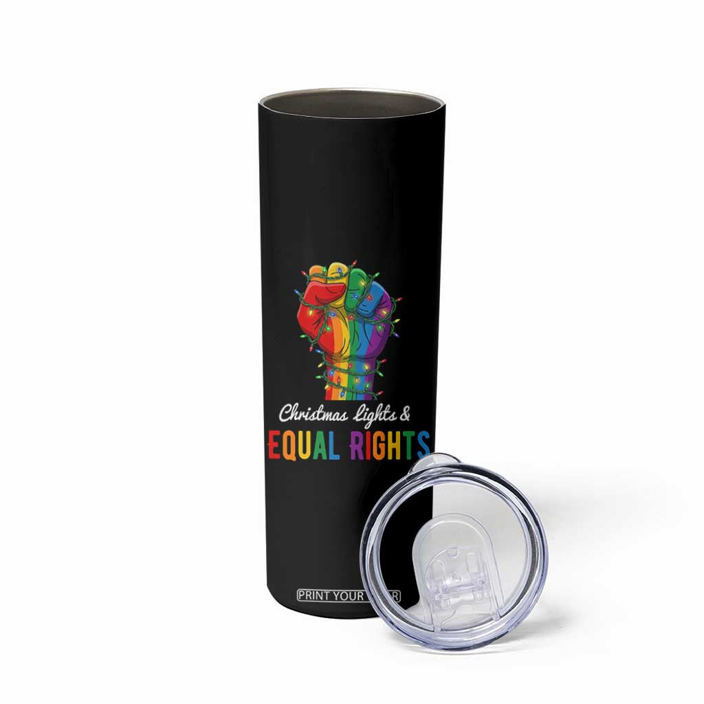 Christmas Lights Equal Rights Skinny Tumbler LGBT Hands Supporter Gift TS12 Print Your Wear