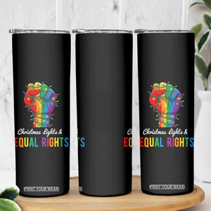 Christmas Lights Equal Rights Skinny Tumbler LGBT Hands Supporter Gift TS12 Print Your Wear