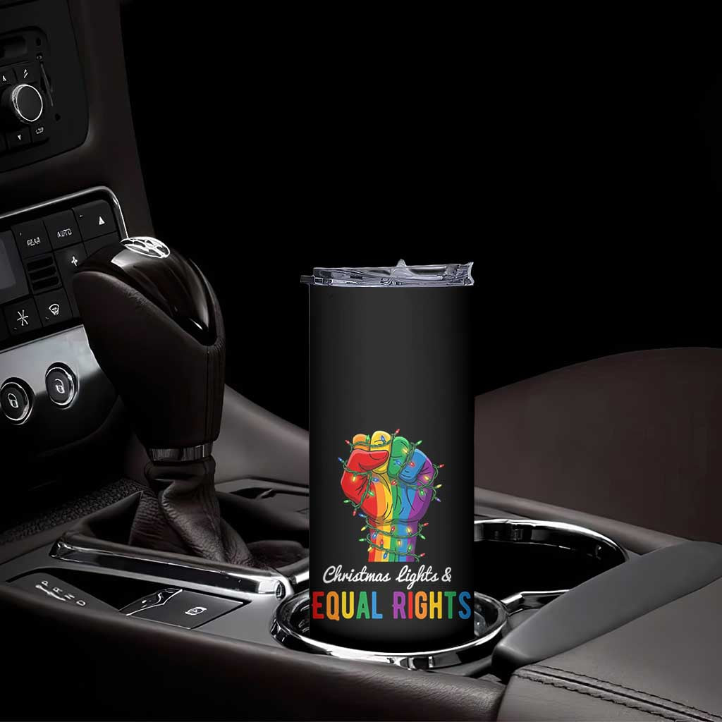 Christmas Lights Equal Rights Skinny Tumbler LGBT Hands Supporter Gift TS12 Print Your Wear