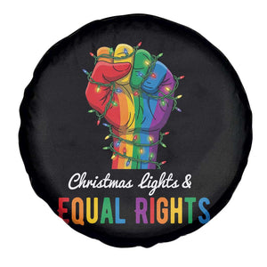 Christmas Lights Equal Rights Spare Tire Cover LGBT Hands Supporter Gift TS12 Print Your Wear