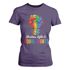 Christmas Lights Equal Rights T Shirt For Women LGBT Hands Supporter Gift TS12 Purple Print Your Wear