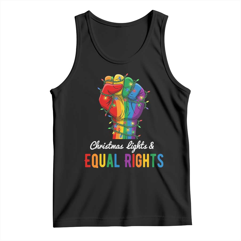 Christmas Lights Equal Rights Tank Top LGBT Hands Supporter Gift TS12 Black Print Your Wear