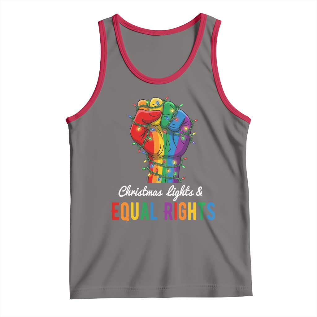Christmas Lights Equal Rights Tank Top LGBT Hands Supporter Gift TS12 Deep Heather Red Print Your Wear