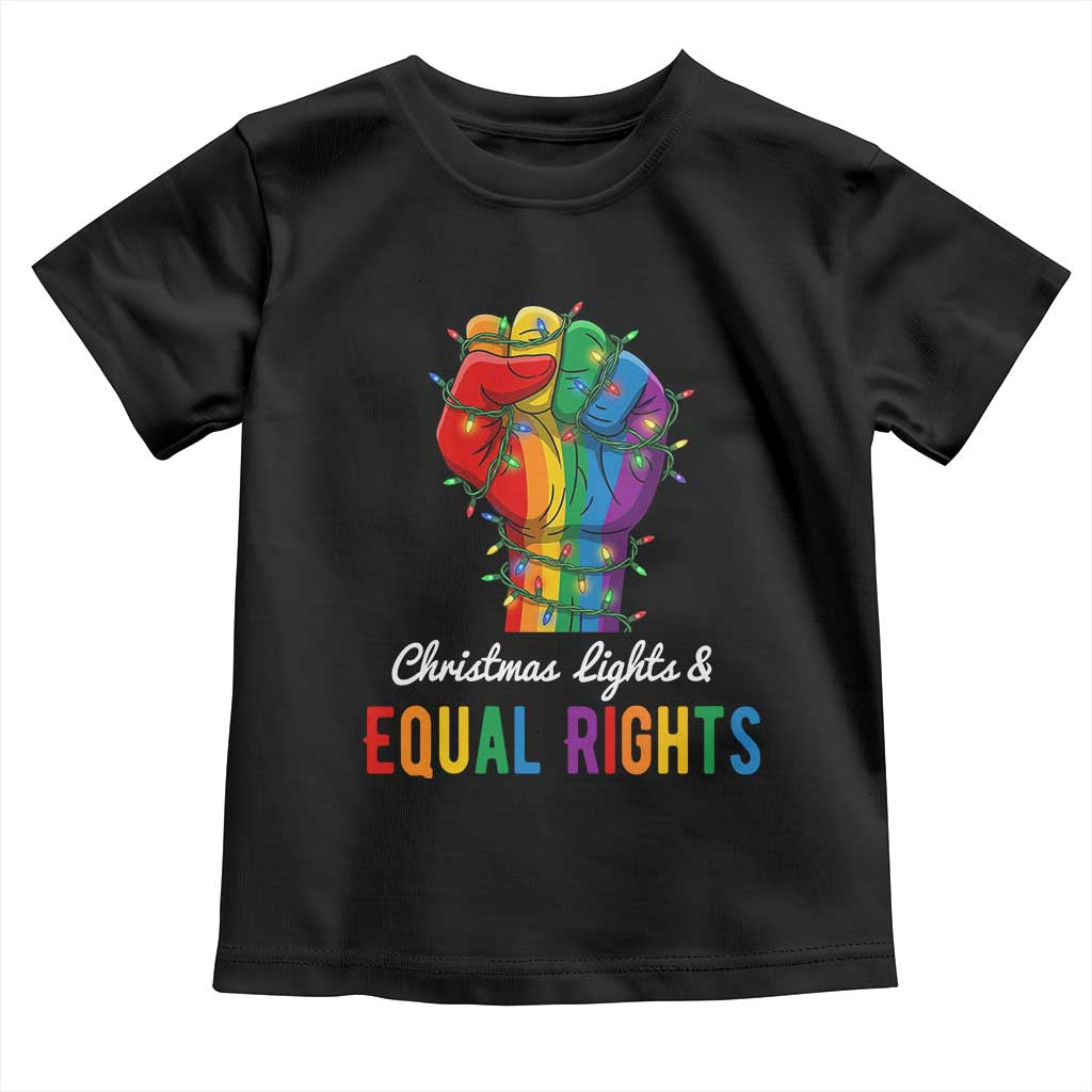 Christmas Lights Equal Rights Toddler T Shirt LGBT Hands Supporter Gift TS12 Black Print Your Wear