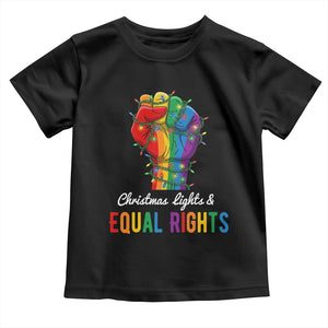 Christmas Lights Equal Rights Toddler T Shirt LGBT Hands Supporter Gift TS12 Black Print Your Wear