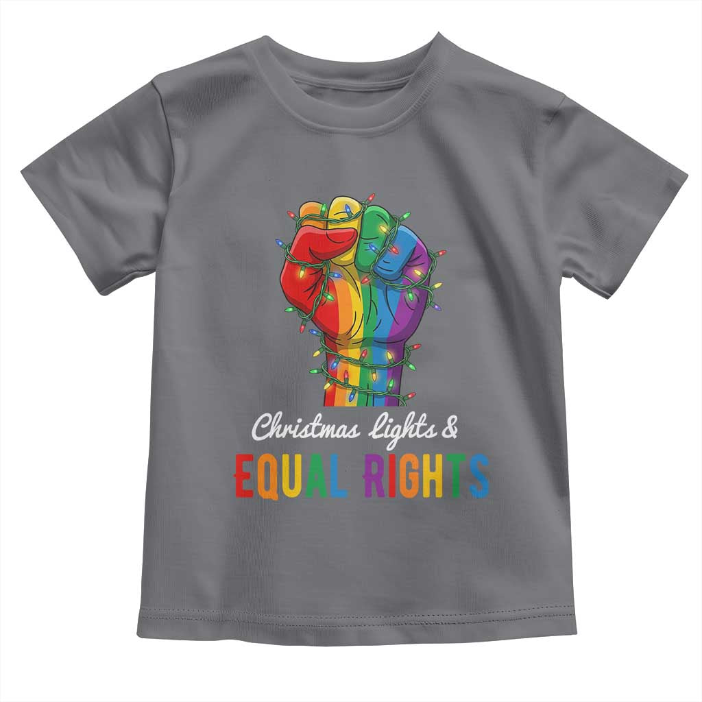 Christmas Lights Equal Rights Toddler T Shirt LGBT Hands Supporter Gift TS12 Charcoal Print Your Wear