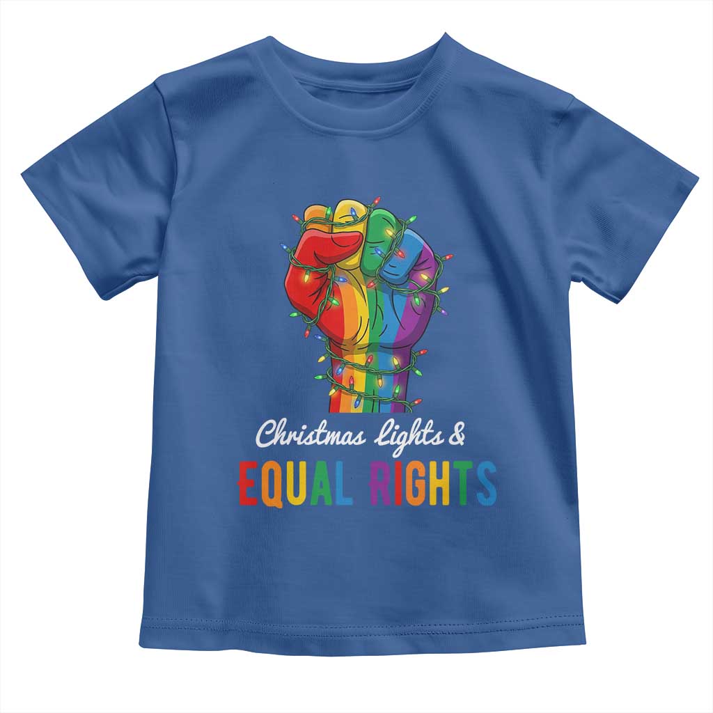 Christmas Lights Equal Rights Toddler T Shirt LGBT Hands Supporter Gift TS12 Royal Blue Print Your Wear
