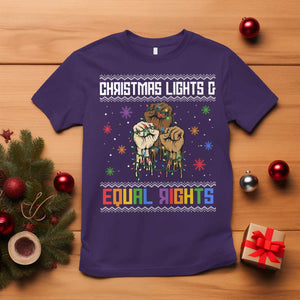 Christmas Lights And Equal Rights Ugly Sweater T Shirt Xmas Activism Gift TS12 Purple Print Your Wear